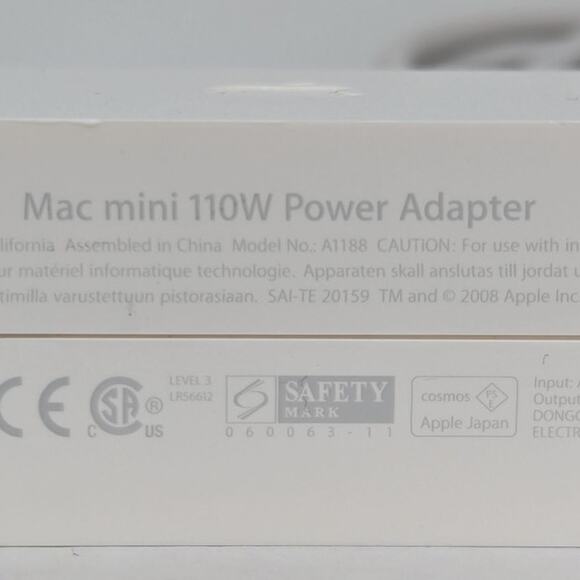OEM Genuine Apple A1188 Mac Mini 110W Power Adapter 18.5v 6A - Picture 3 of 5